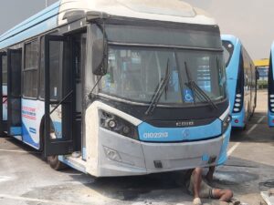 Fixing damaged BRT Bus 8