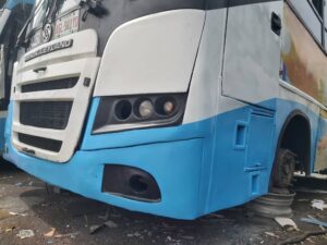 Fixing damaged BRT Bus 5